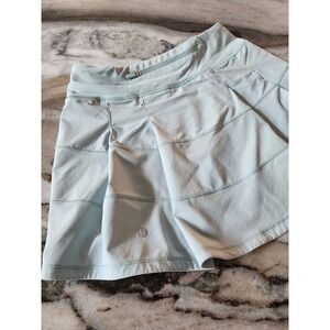 Lululemon Pace Rival Skirt Tall Tennis‎ Golf Blue Skort Size 2 Delicate Mint
